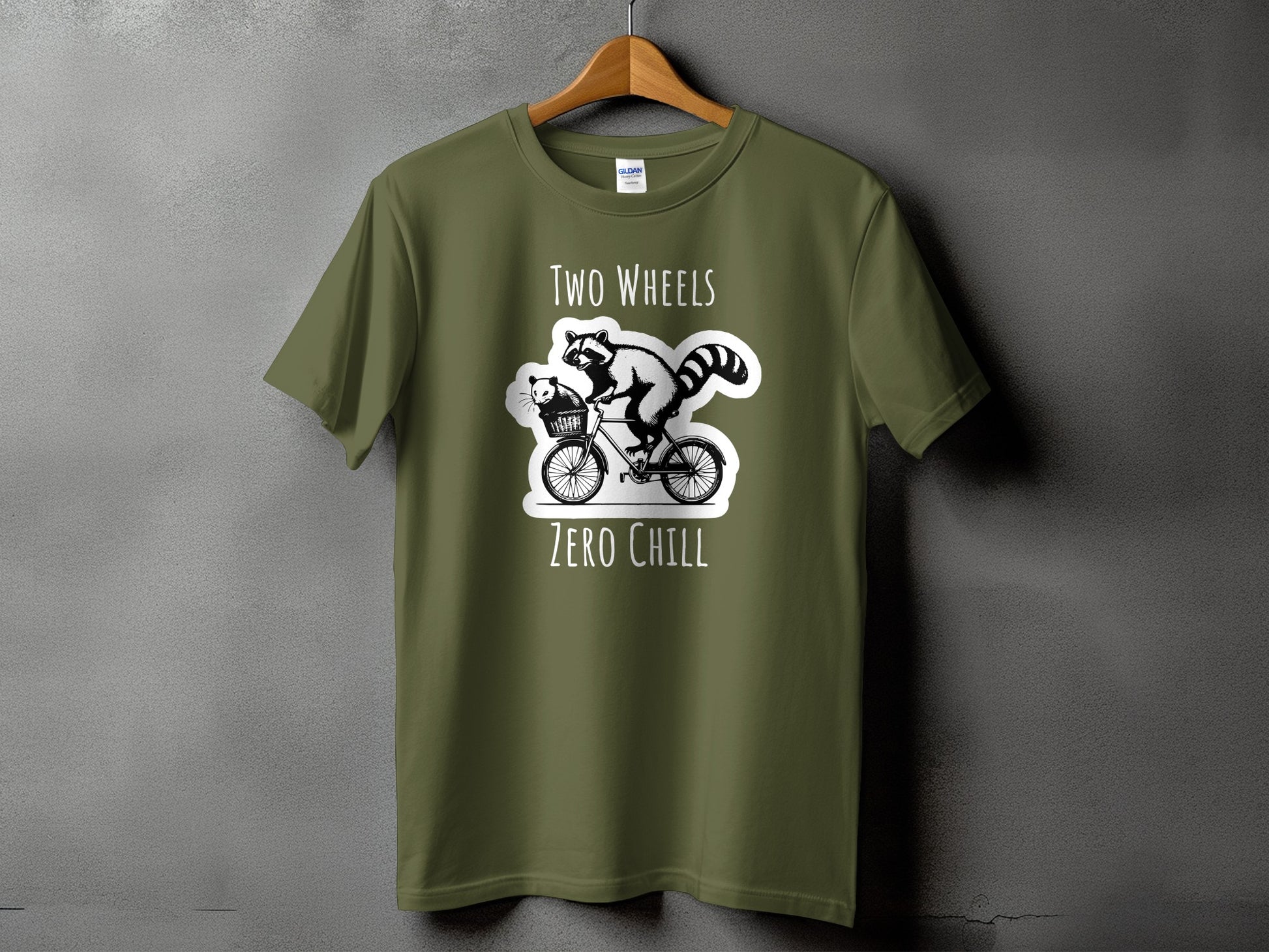 Two Wheels Zero Chill Raccoon Cycling T-shirt product