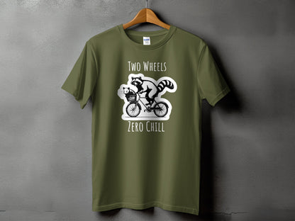 Two Wheels Zero Chill Raccoon Cycling T-shirt product