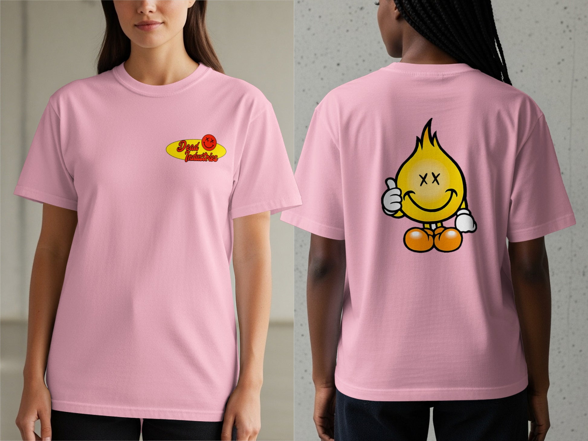 Pink Graphic Tee with Fun Flame Design product type