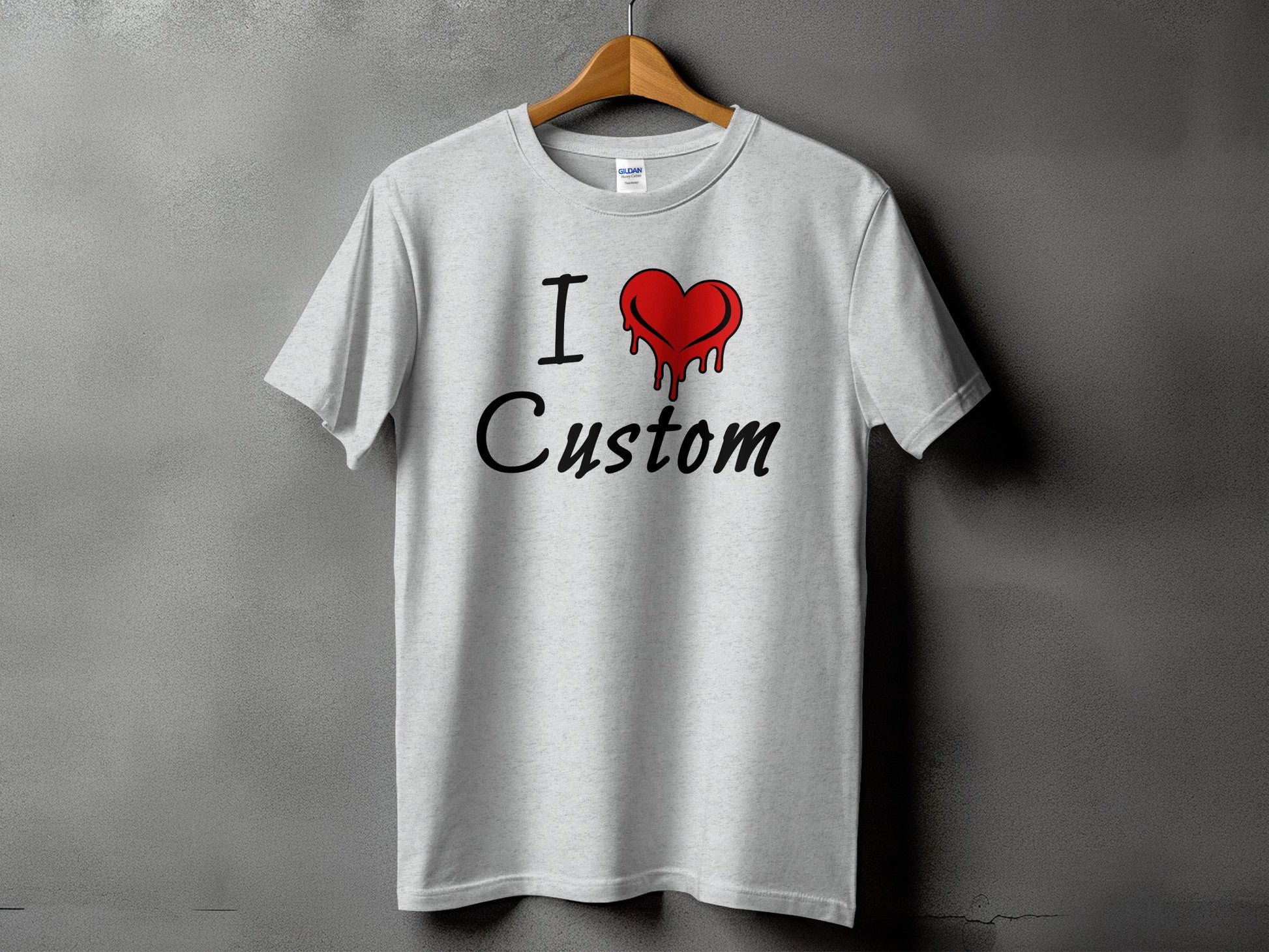 I Heart Custom Dripping Text Graphic T-Shirt product