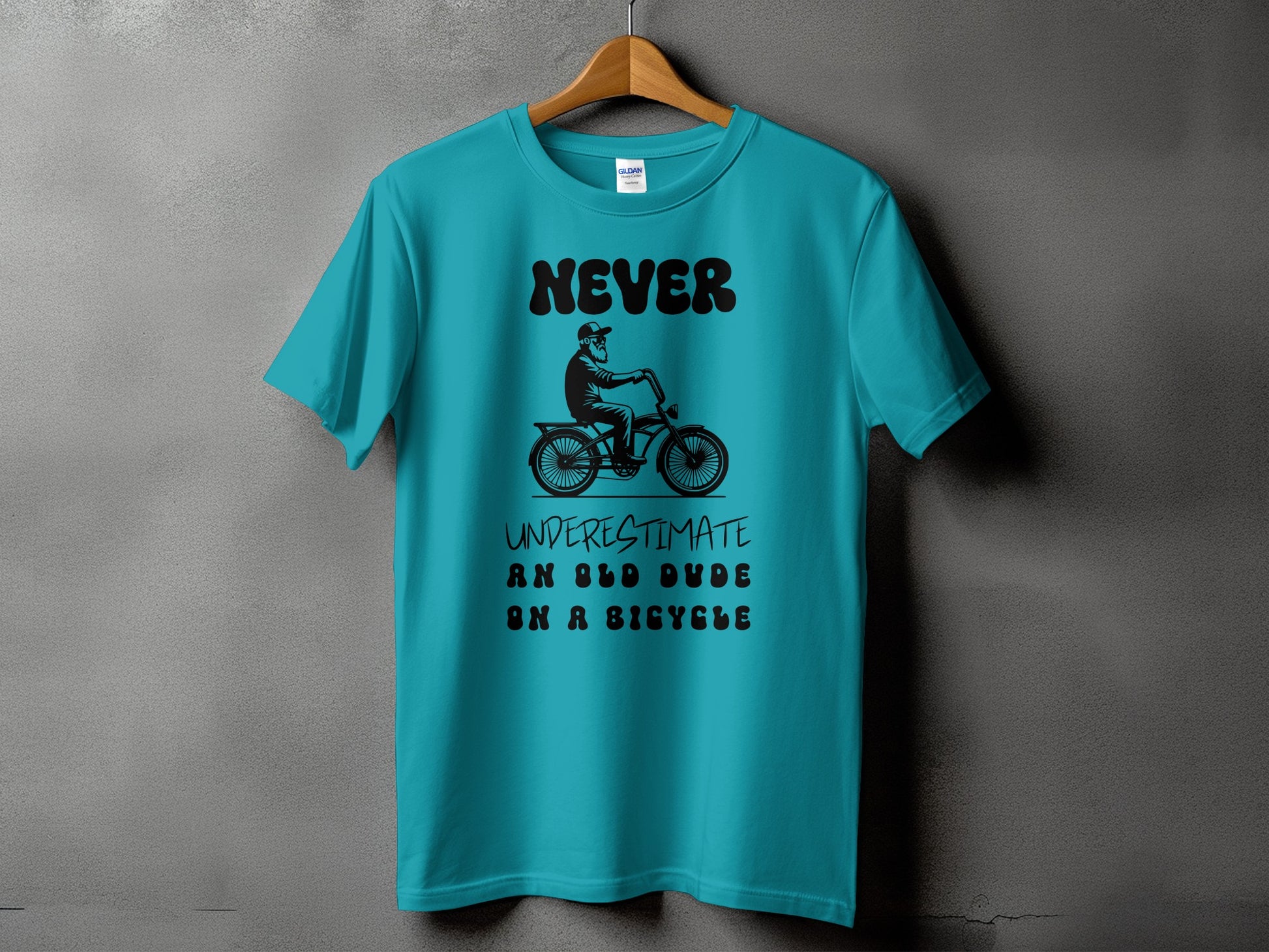 Never Underestimate Old Dude on Bicycle T-shirt product