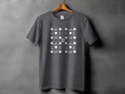 Unique Sports Icons Design Charcoal Grey Shirt product
