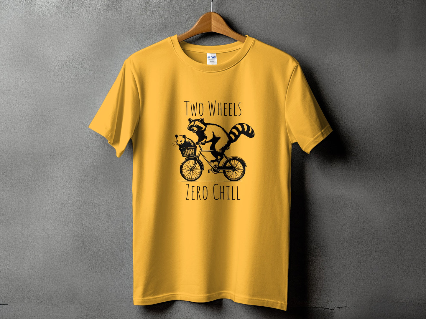 Raccoon Bike Two Wheels Zero Chill T Shirt Product