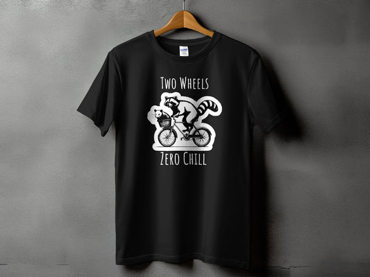 Two Wheels Zero Chill Funny Raccoon Graphic T-shirt product