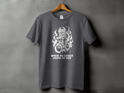 Fun Bear Cycling Tee When In Doubt Pedal It Out Shirt
