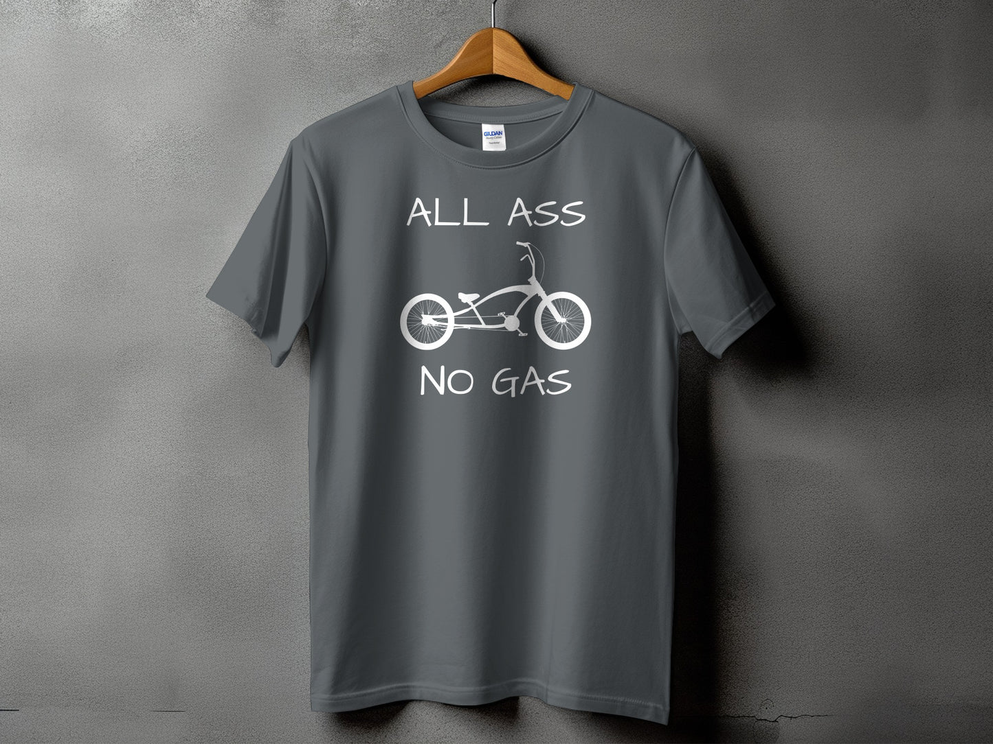 All Ass No Gas Funny Bicycle Graphic Tee Shirt product type