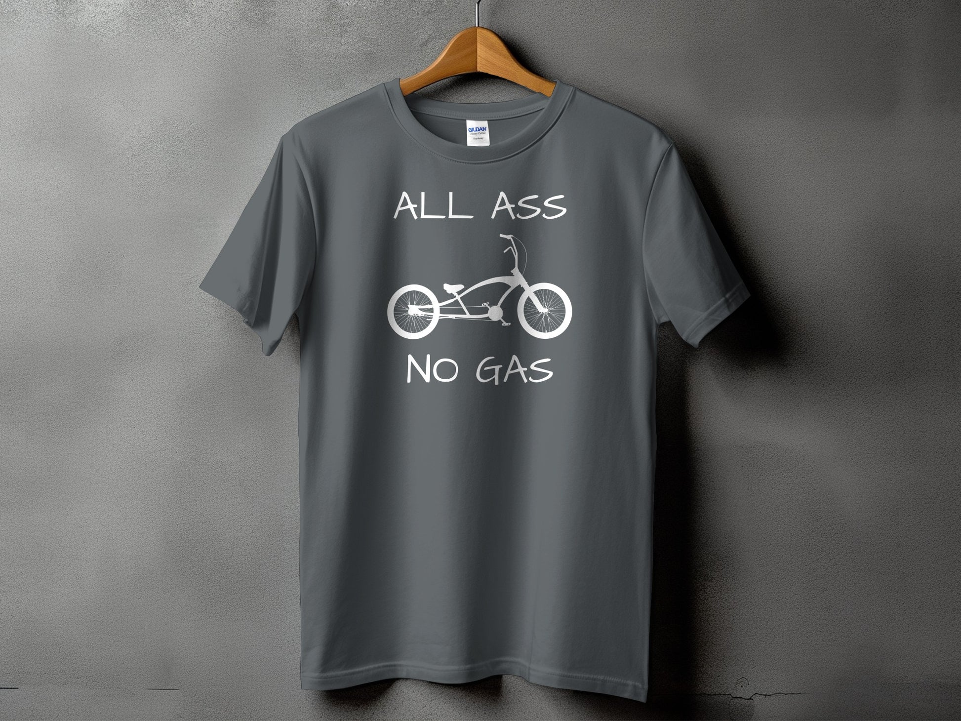 All Ass No Gas Funny Bicycle Graphic Tee Shirt product type