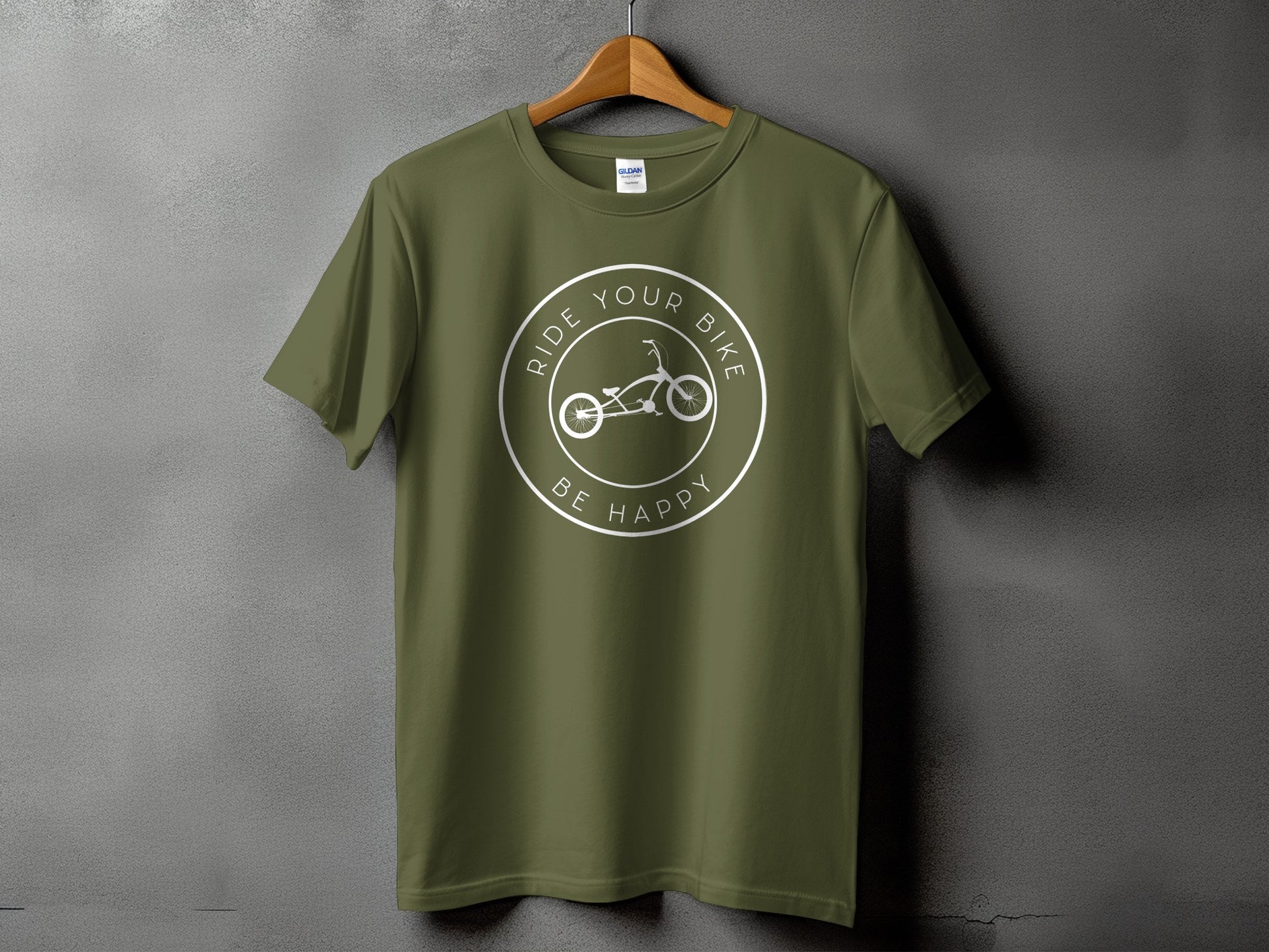 Ride Your Bike Be Happy Green Cycling T-Shirt product type
