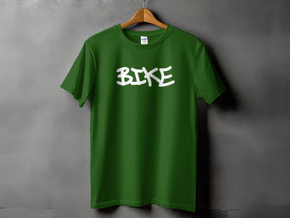 Green T-Shirt with Bold White BIKE Graphic product