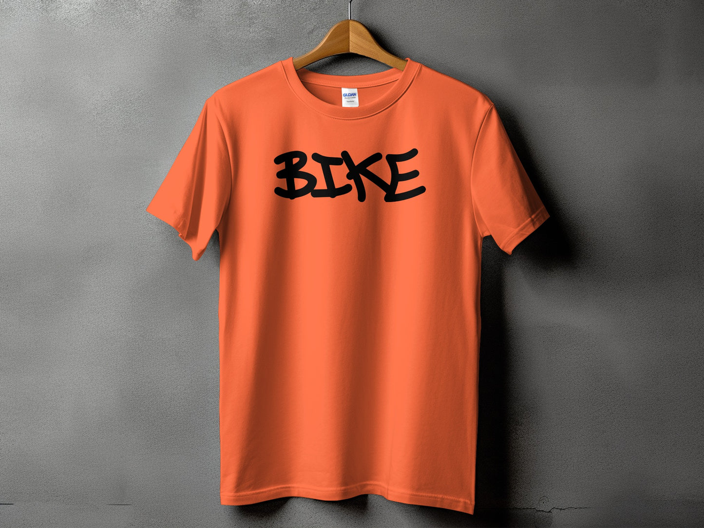 Trendy Bright Orange Bike Print T Shirt product type