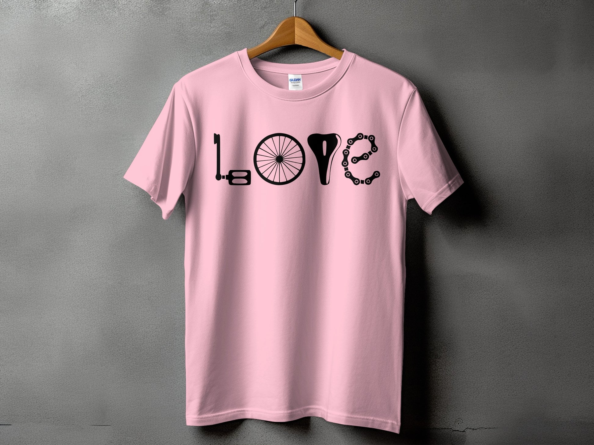 Love Bicycle Theme Graphic Pink T-Shirt product type