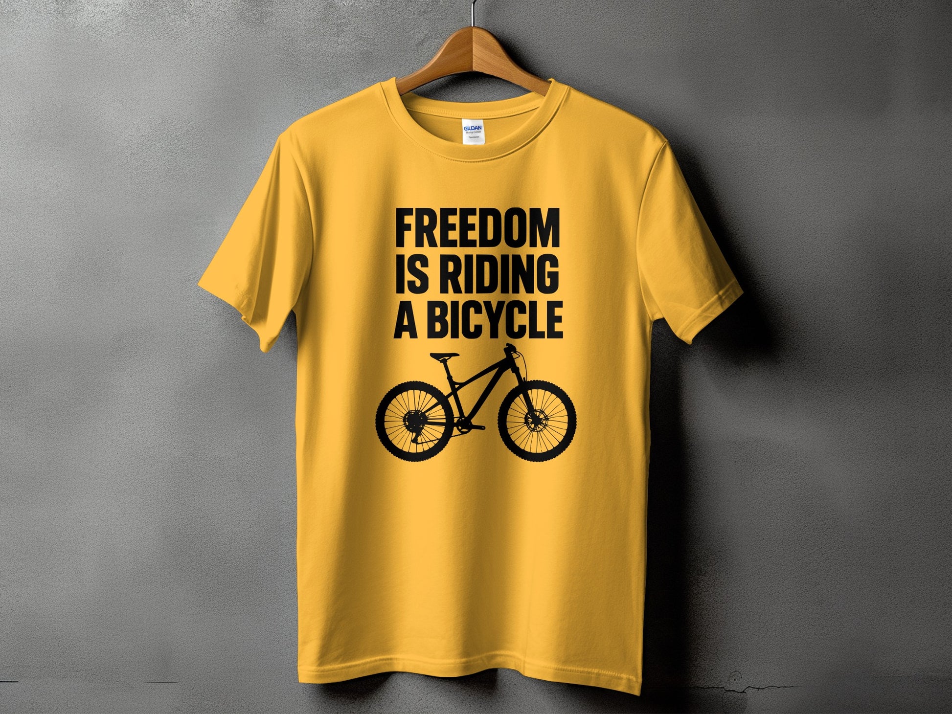 Freedom is Riding a Bicycle Yellow T-shirt product