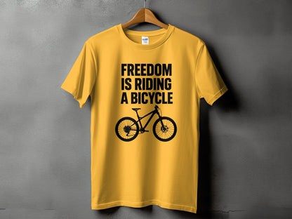 Freedom is Riding a Bicycle Yellow T-shirt product