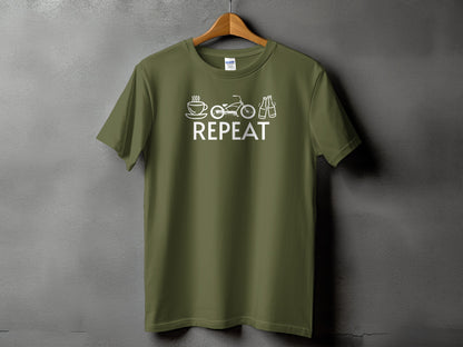 Coffee Bike Shoes Repeat Green Graphic T-shirt product