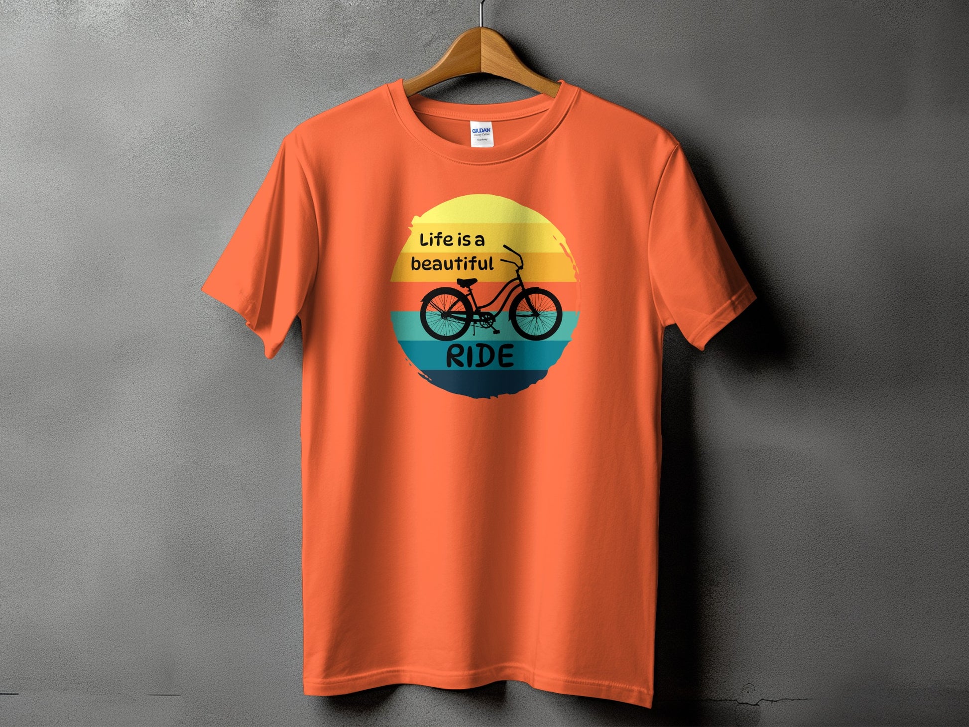 Life is a Beautiful Ride Bicycle Graphic Tee Shirt product type