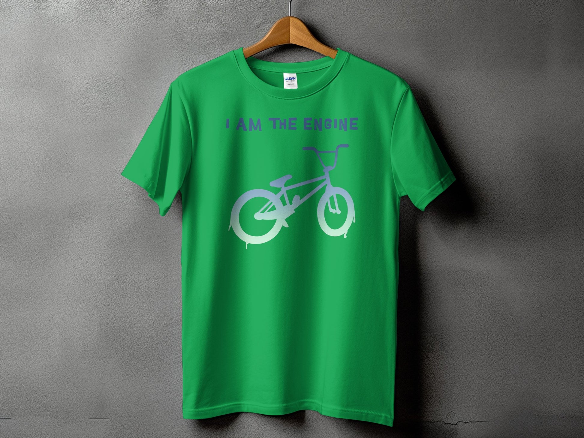 I Am The Engine Bicycle Graphic Green T-shirt product
