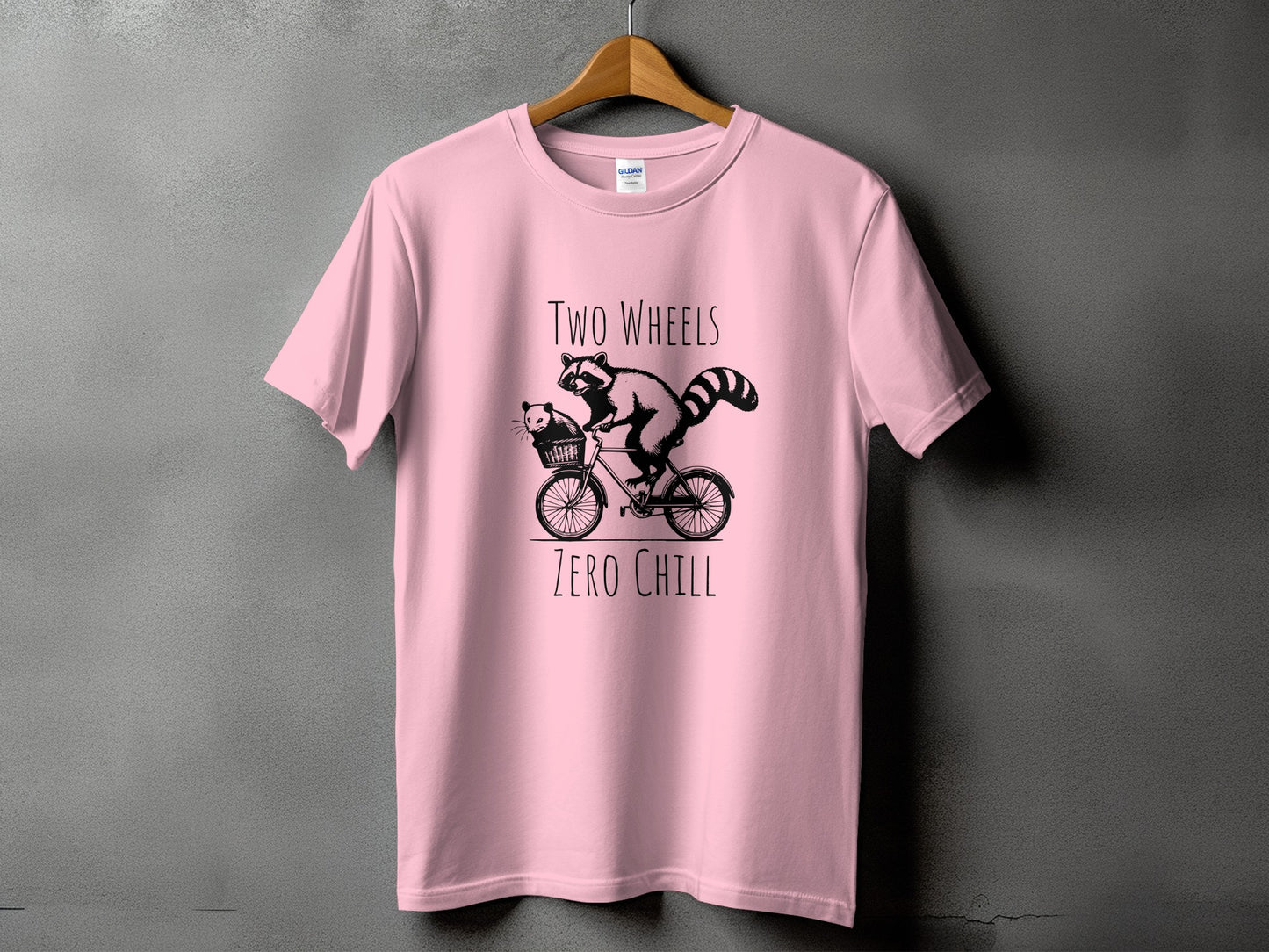 Two Wheels Zero Chill Raccoon on Bicycle Graphic product