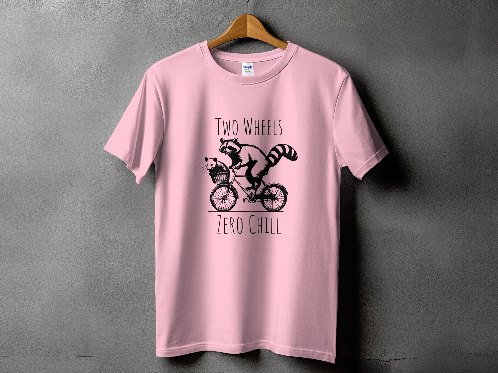 Two Wheels Zero Chill Raccoon on Bicycle Graphic product