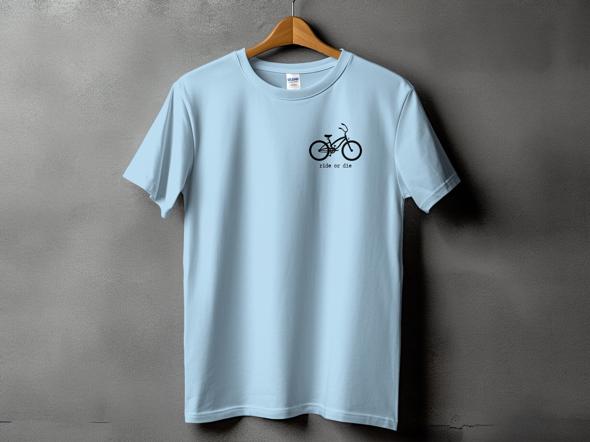 Stylish Blue Ride or Die Bicycle Graphic T-Shirt product type