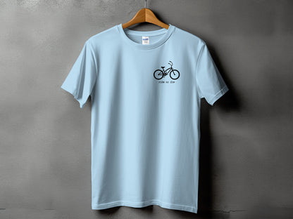 Stylish Blue Ride or Die Bicycle Graphic T-Shirt product type