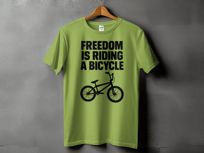 FREEDOM IS RIDING A BICYCLE Statement T-Shirt product type