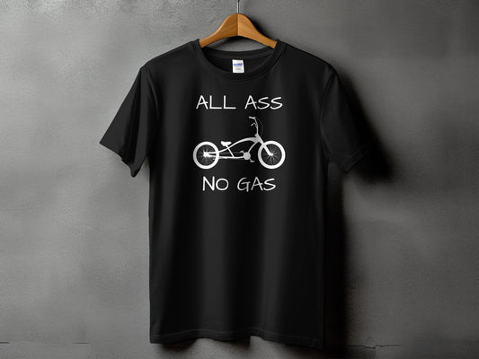 All Ass No Gas Bicycle Graphic Black T-shirt product type
