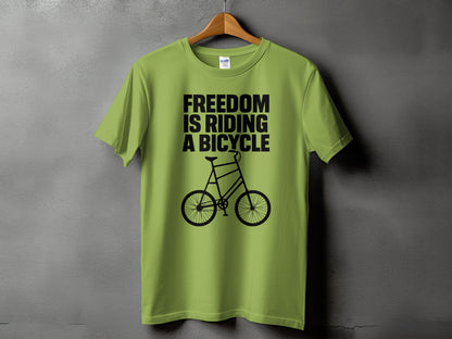 Freedom Is Riding A Bicycle Green Shirt product type