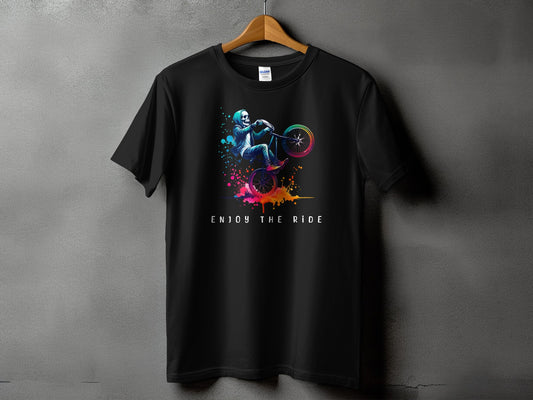 Vibrant Enjoy The Ride Cyclist Graphic T-shirt product