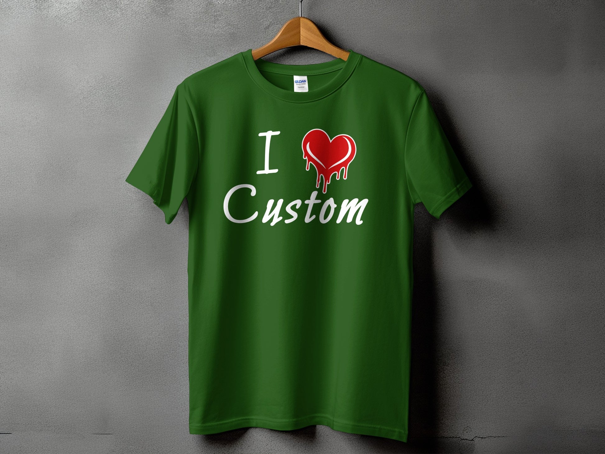I Heart Custom Green Graphic T-Shirt product type