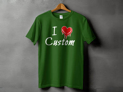 I Heart Custom Green Graphic T-Shirt product type